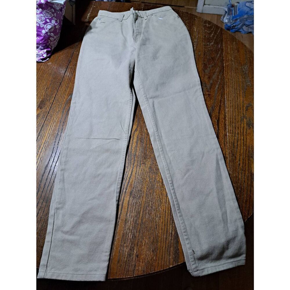 New 12 Tall Faded Glory Tan Khaki Denim Jeans Pants High Waist Cotton Pants NWT